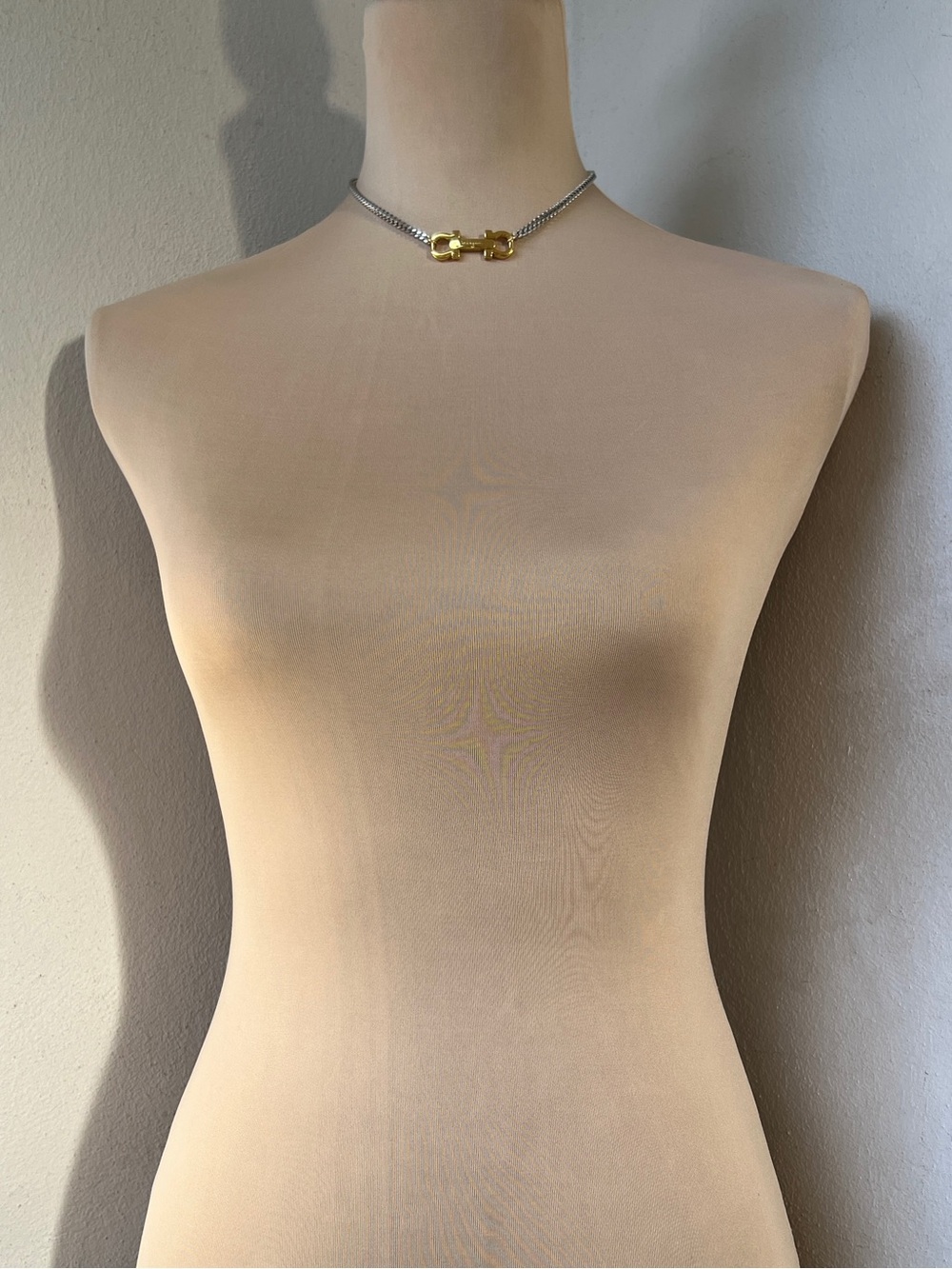 Custom Vintage Salvatore Ferragamo Two-tone Necklace 15-16.5โ - Picture 11 of 11